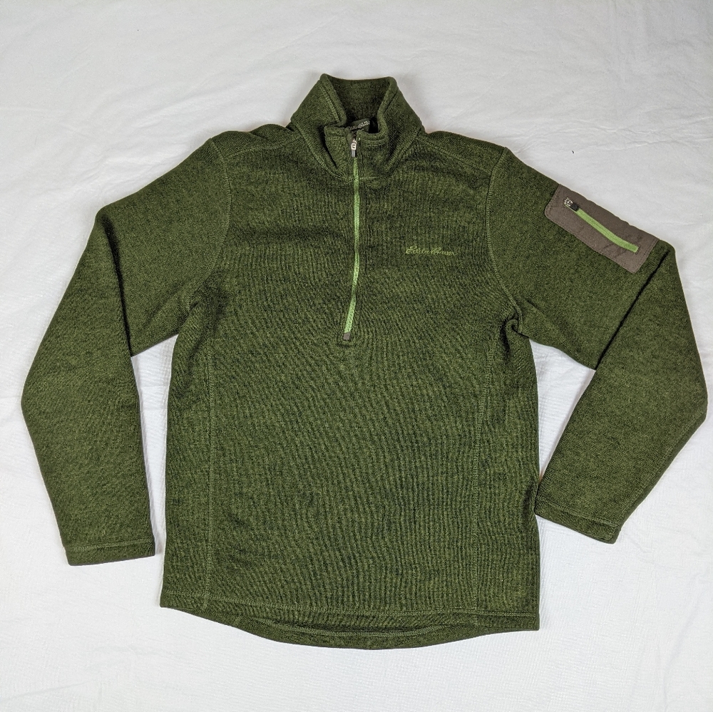Eddie Bauer Green Kachess Sweater Fleece Pull Over